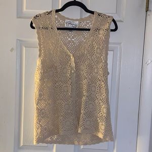 CHAZZZ Charles Ghailian vest Hand Crochet Sz M.